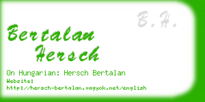 bertalan hersch business card